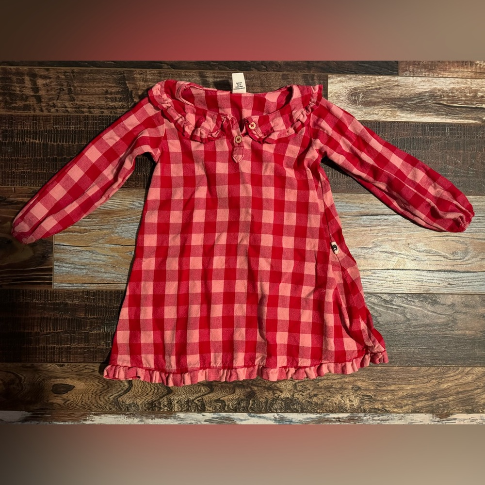 Folklore Las Ninas Red Checkered Dress